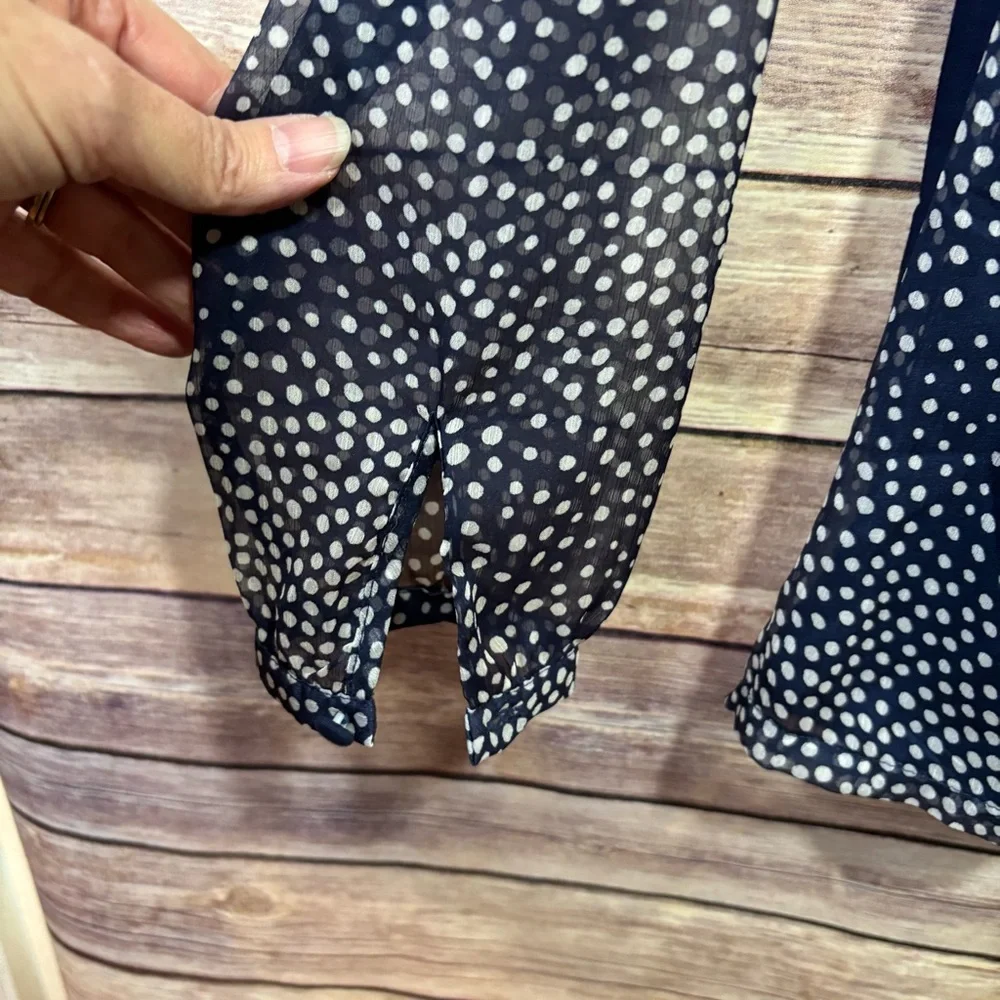 Boden Blue Polka Dot Blouse Size 6